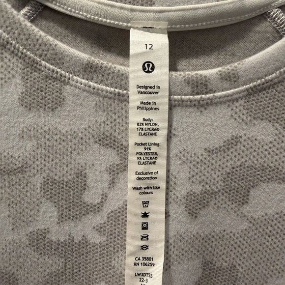 Lululemon Its Rulu Run Long Sleeve Shirt Heritage Camo Jacquard Vapor Gull Grey - Picture 4 of 8